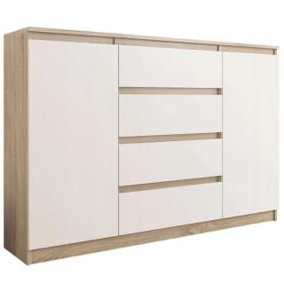 Mobene Moderná komoda 140 x 40 x 98 cm, matný dub sonoma